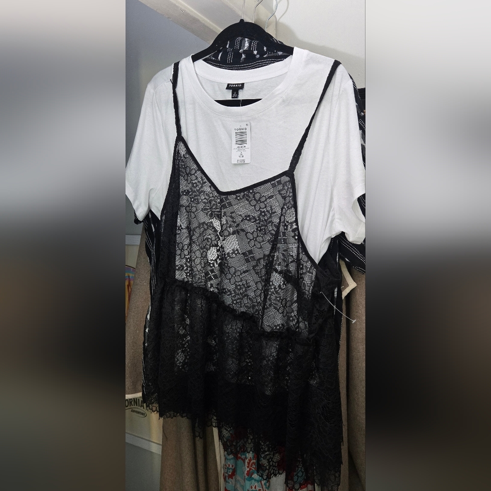 New Torrid Peplum Ruffle Cami 2Fer Top - Picture 5 of 5